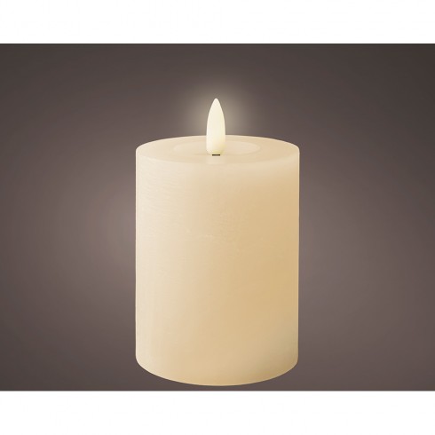 Vela de cera led color crema, ø7 x 11,20 cm