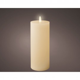 Vela de cera led color crema, ø7 x 19 cm