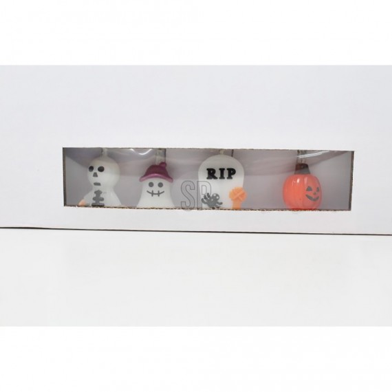 Guirnalda led con 4 figuras de hallowen, 10 x led