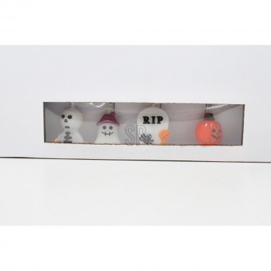 Guirnalda led con 4 figuras de hallowen, 10 x led