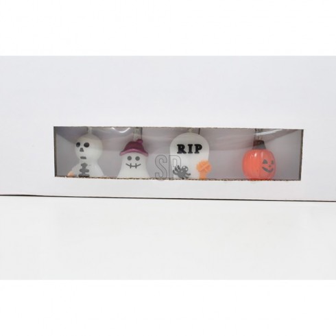 Guirnalda led con 4 figuras de hallowen, 10 x led
