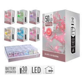 Guirnalda 10 led colores pasteles 5 m, colores surtidos