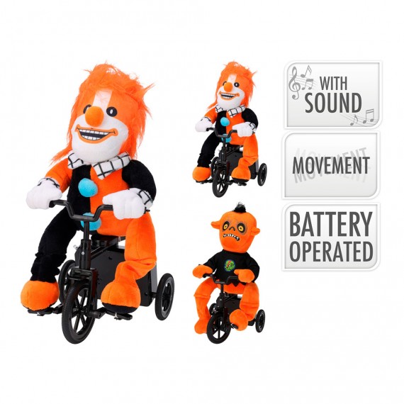 Figura de halloween en bicicleta, modelos variados