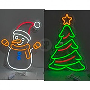 Figura navideña de neón, modelos variados 45 x 50 cm