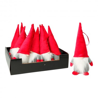 Gnomo gris y gorro rojo 8 x 22 cm