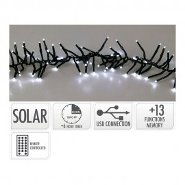 Guirnalda solar recargable, 768 leds, multifunción, luz fría, exterior, 5,6 m