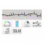 Guirnalda led solar 768 leds 13 funciones parpadeante exterior multicolor cable verde 5,6 m