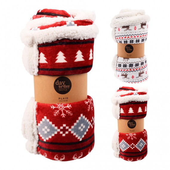 Manta navideña, modelos variados / colores surtidos 130 x 160 cm