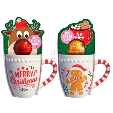 Taza con asa de bastón de caramelo