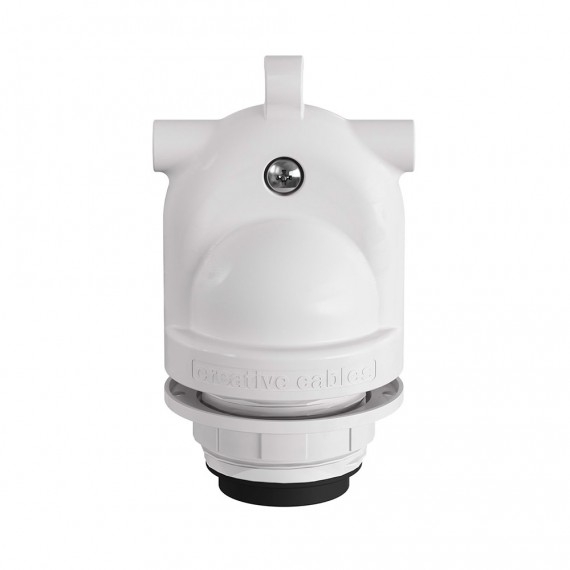 Portalámparas e27 con gel para exterior doble salida ip65 blanco