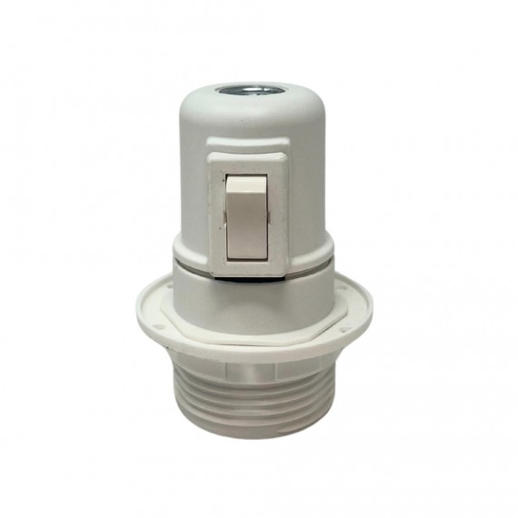 Portalámparas e27 con interruptor semiroscado con arandela 2 a 250 v blanco