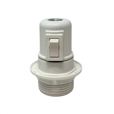 Portalámparas e27 con interruptor semiroscado con arandela 2 a 250 v blanco