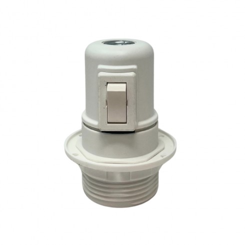 Portalámparas e27 con interruptor semiroscado con arandela 2 a 250 v blanco