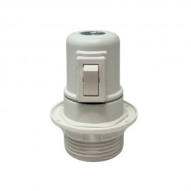 Portalámparas e27 con interruptor semiroscado con arandela 2 a 250 v blanco