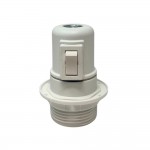 Portalámparas e27 con interruptor semiroscado con arandela 2 a 250 v blanco