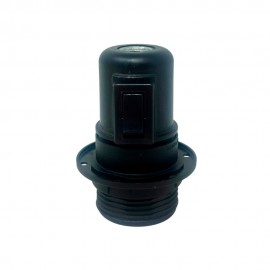 Portalámparas e27 con interruptor semiroscado con arandela 2 a 250 v negro