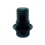 Portalámparas e27 con interruptor semiroscado con arandela 2 a 250 v negro