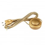Interruptor eléctrico de pié con cable, 2,5 a 250 v, 3 m, oro