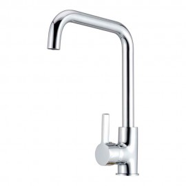 Grifo monomando de cocina caño alto plateado brillo serie zeta