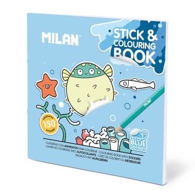 Cuaderno con adhesivos para colorear blue odissey