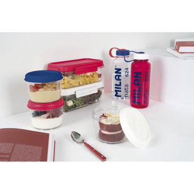 Fiambrera de tritán hermética rectangular 1,2 l nata® 624 rosa