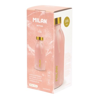 Botella isotérmica de acero inoxidable 0,35 l serie lava rosa