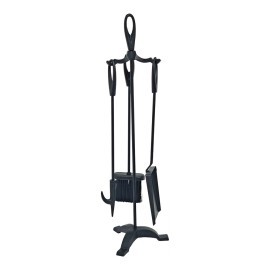 Kit de chimenea color forja 3 piezas 19 x 68,5 cm