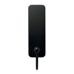 Gancho mediano, negro mate, 25 x 35 x 95 mm, 1 ud + 2 tiras, máx 1,3 kg