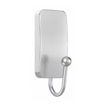 Gancho metálico, pequeño, níquel satinado, 25 x 66 x 25 mm, 1 ud + 2 tiras, máx 450 g