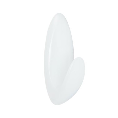 Gancho para toallas, grande, blanco, 1 ud + 2 tiras, máx 2,2 kg