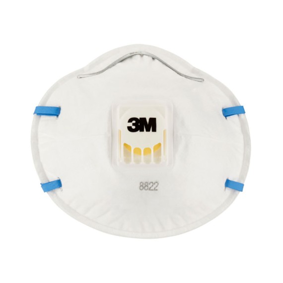 Mascarilla para partículas 8822, ffp2, con válvula, 3 uds