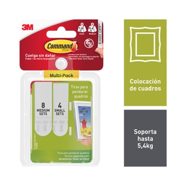 Tiras para colgar cuadros, multipack pequeñas y medianas