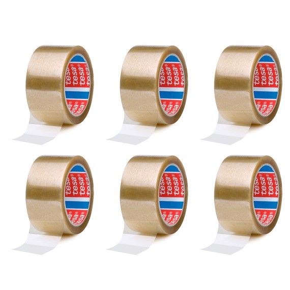 Cinta de embalar transparente 28 micras 50 mm x 66 m, 6 uds
