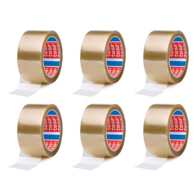 Cinta de embalar transparente 28 micras 50 mm x 66 m, 6 uds