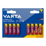 Pack 10 blisters pila alkalina longlife max power aaa - lr03 (blister 5+3 uds) ø10,5 x 44,5 mm