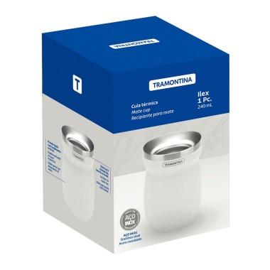Recipiente para mate de acero inoxidable blanco 240 ml