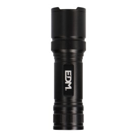 Linterna led táctica black grip 150 lm con zoom, 3 x aaa (incluidas), aluminio