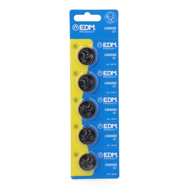 Micro pila litio botón max-pro cr2032 3 v ø20 x 3,2 mm, blister 5 uds