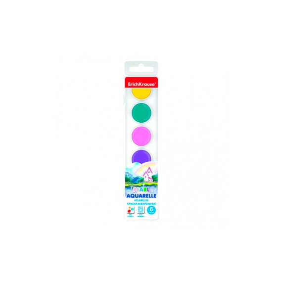 Acuarelas estuche 6 colores perlados