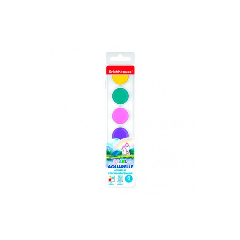 Acuarelas estuche 6 colores perlados