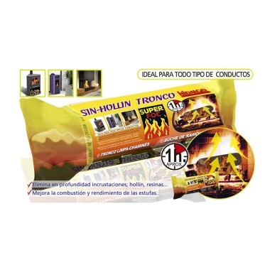 Tronco limpia chimenea "sin-hollin" 800 g