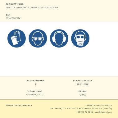 Disco de corte, metal, profi, ø125 x 2,5 x 22,2 mm