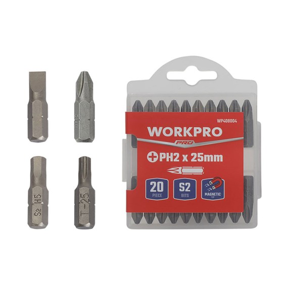 Puntas magnéticas h6 x 25 mm, juego de 20 piezas