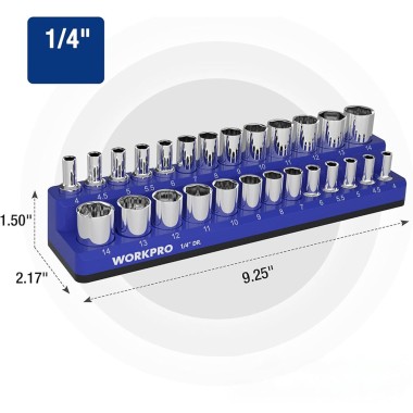 Organizador magnético vacío para vasos de 1/4" estándar