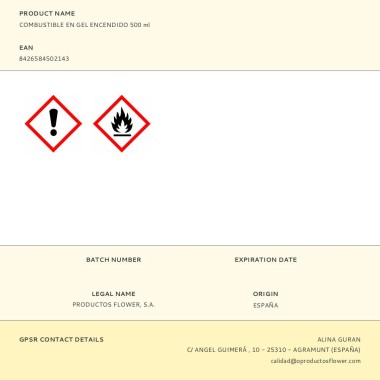 Combustible en gel, 500 ml