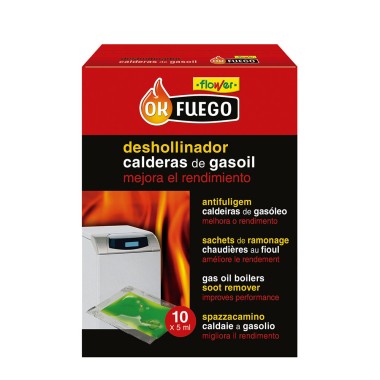 Deshollinador líquido para estufas de gasoil 10 uds x 5 ml