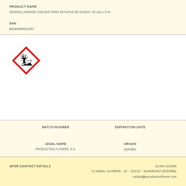 Deshollinador líquido para estufas de gasoil 10 uds x 5 ml