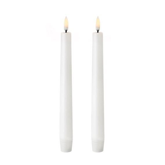 Vela de cera led color blanco ø2,2 x 24,5 cm. pack 2 uds