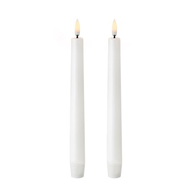 Vela de cera led color blanco ø2,2 x 24,5 cm. pack 2 uds