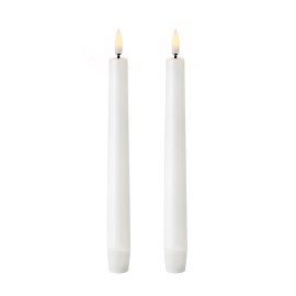 Vela de cera led color blanco ø2,2 x 24,5 cm. pack 2 uds